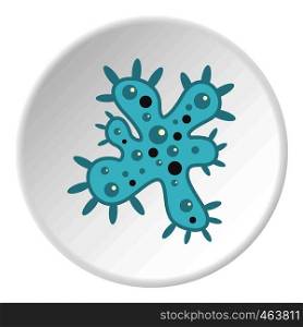 Bacteria icon in flat circle isolated vector illustration for web. Bacteria icon circle
