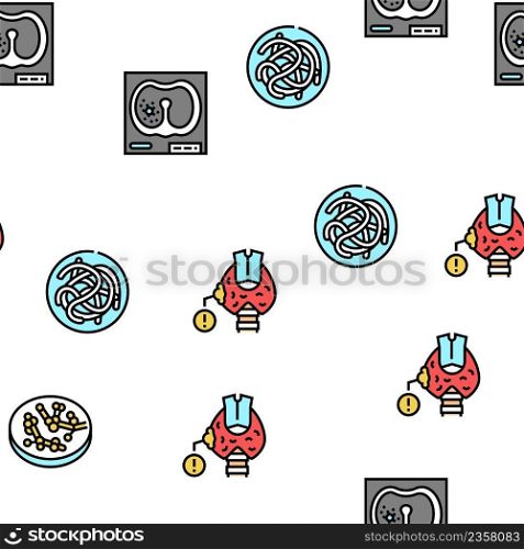 Bacteria Infection Vector Seamless Pattern Thin Line Illustration. Bacteria Infection Vector Seamless Pattern