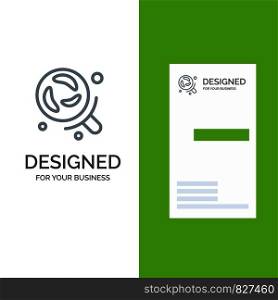 Bacteria, Laboratory, Research, Science Grey Logo Design and Business Card Template
