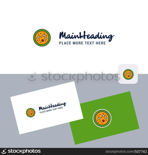 Bacteria on plate vector logotype with business card template. Elegant corporate identity. - Vector