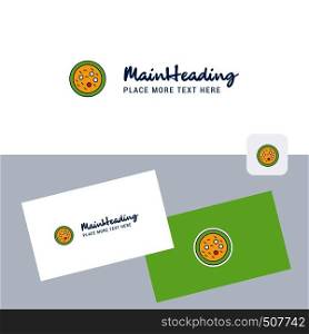 Bacteria on plate vector logotype with business card template. Elegant corporate identity. - Vector