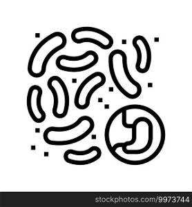 bacteria or fungus of digestion system line icon vector. bacteria or fungus of digestion system sign. isolated contour symbol black illustration. bacteria or fungus of digestion system line icon vector illustration