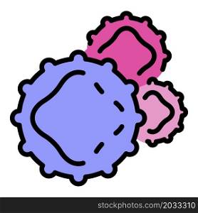 Bacteria spores icon. Outline bacteria spores vector icon color flat isolated. Bacteria spores icon color outline vector