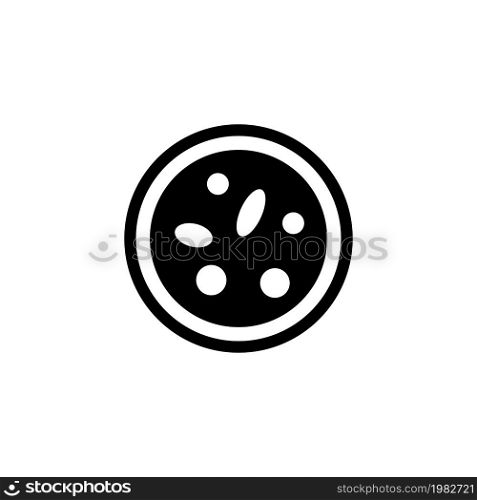 Bacteria under the Microscope. Flat Vector Icon. Simple black symbol on white background. Bacteria under the Microscope Flat Vector Icon