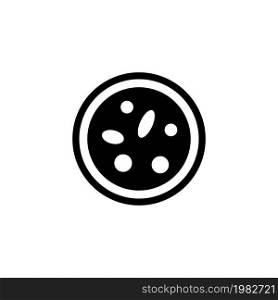 Bacteria under the Microscope. Flat Vector Icon. Simple black symbol on white background. Bacteria under the Microscope Flat Vector Icon