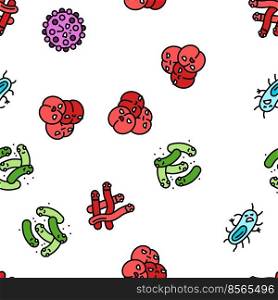 bacteria virus bacterium cell Vector Seamless Pattern Thin Line Illustration. bacteria virus bacterium cell vector seamless pattern