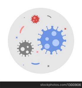 Bacteria virus under microscope. Infection illustration in flat design. Vector EPS 10