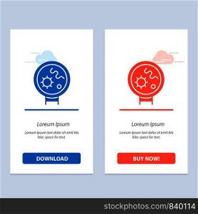 Bacteria, Viruses, Medical, Search Blue and Red Download and Buy Now web Widget Card Template