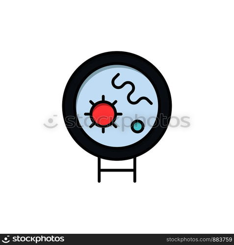 Bacteria, Viruses, Medical, Search Flat Color Icon. Vector icon banner Template