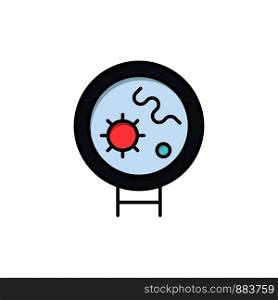 Bacteria, Viruses, Medical, Search Flat Color Icon. Vector icon banner Template