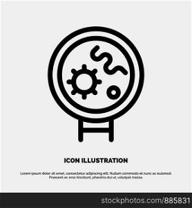 Bacteria, Viruses, Medical, Search Line Icon Vector
