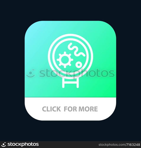 Bacteria, Viruses, Medical, Search Mobile App Button. Android and IOS Line Version
