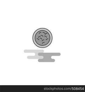 Bacteria Web Icon. Flat Line Filled Gray Icon Vector