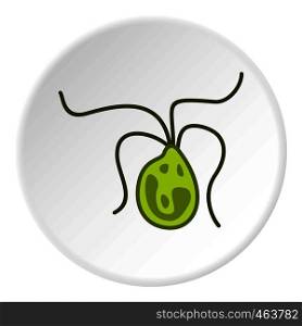 Bacterial cell icon in flat circle isolated vector illustration for web. Bacterial cell icon circle