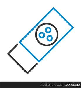 Bacterium Glass Icon. Editable Bold Outline With Color Fill Design. Vector Illustration.
