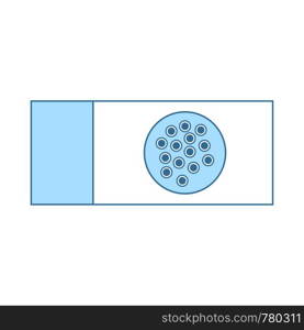 Bacterium Glass Icon. Thin Line With Blue Fill Design. Vector Illustration.