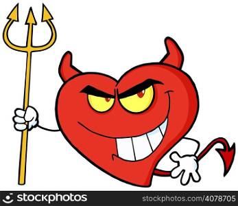 Bad Devil Heart Character With A Trident