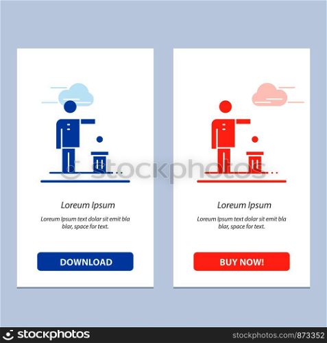 Bad, Idea, Ideas, Recycling, Thought Blue and Red Download and Buy Now web Widget Card Template
