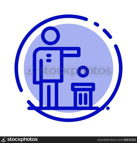 Bad, Idea, Ideas, Recycling, Thought Blue Dotted Line Line Icon