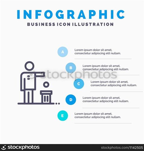 Bad, Idea, Ideas, Recycling, Thought Line icon with 5 steps presentation infographics Background