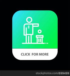 Bad, Idea, Ideas, Recycling, Thought Mobile App Button. Android and IOS Line Version