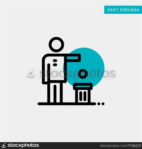 Bad, Idea, Ideas, Recycling, Thought turquoise highlight circle point Vector icon