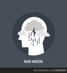 bad mood icon concept. Abstract vector illustration of bad mood icon concept