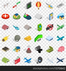 Bad war icons set. Isometric style of 36 bad war vector icons for web for any design. Bad war icons set, isometric style