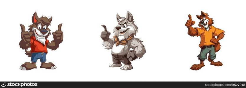 Bad Wolf Cartoon Character. Vector illustration.