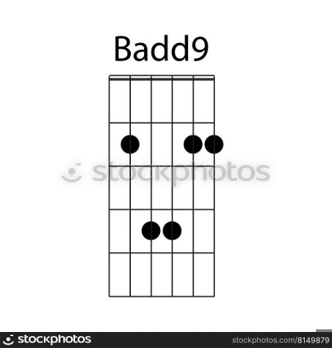 Badd9 guitar chord icon vector illustration design