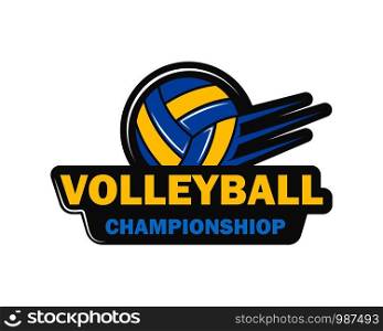 badge and logo of volley ball club vector icon illustration design