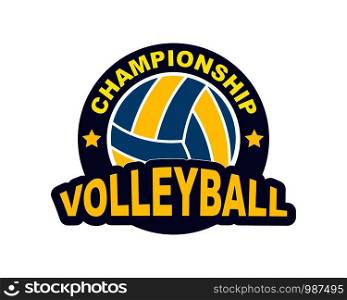 badge and logo of volley ball club vector icon illustration design