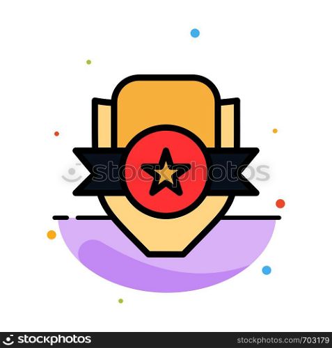 Badge, Club, Emblem, Shield, Sport Abstract Flat Color Icon Template