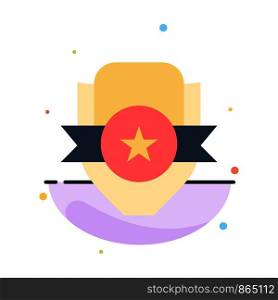 Badge, Club, Emblem, Shield, Sport Abstract Flat Color Icon Template