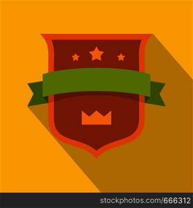 Badge crown icon. Flat illustration of badge crown vector icon for web. Badge crown icon, flat style