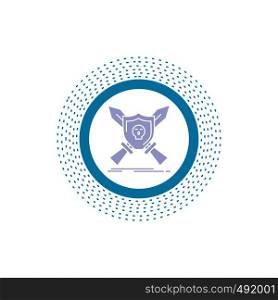 Badge, emblem, game, shield, swords Glyph Icon. Vector isolated illustration. Vector EPS10 Abstract Template background
