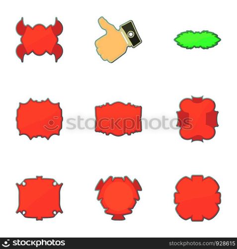 Badge for buyer icons set. Cartoon set of 9 badge for buyer vector icons for web isolated on white background. Badge for buyer icons set, cartoon style