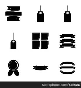 Badge icons set. Simple illustration of 9 badge vector icons for web. Badge icons set, simple style