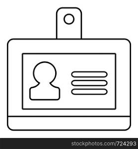 Badge office icon. Outline illustration of badge office vector icon for web. Badge office icon, outline line style