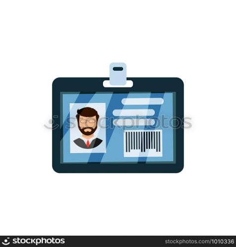 badge pass id card in flat style, vector. badge pass id card in flat style