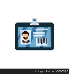 badge pass id card in flat style, vector. badge pass id card in flat style