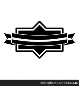 Badge ribbon icon. Simple illustration of badge ribbon vector icon for web. Badge ribbon icon, simple black style