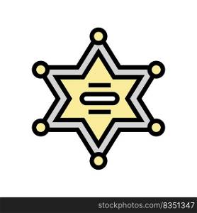 badge sheriff color icon vector. badge sheriff sign. isolated symbol illustration. badge sheriff color icon vector illustration
