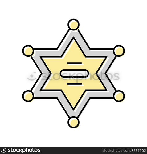 badge sheriff color icon vector. badge sheriff sign. isolated symbol illustration. badge sheriff color icon vector illustration