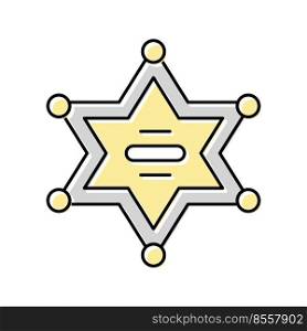 badge sheriff color icon vector. badge sheriff sign. isolated symbol illustration. badge sheriff color icon vector illustration
