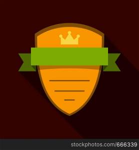 Badge soldier icon. Flat illustration of badge soldier vector icon for web. Badge soldier icon, flat style
