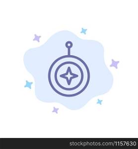 Badge, Star, Medal, Shield, Honor Blue Icon on Abstract Cloud Background