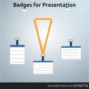 Badges for business presentation on stylish background