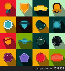 Badges icons set in flat style for any design. Badges icons set, flat style