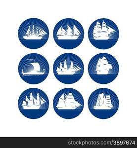 Badges with sailing ships-2